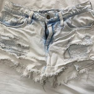 High waisted faded Jean shorts